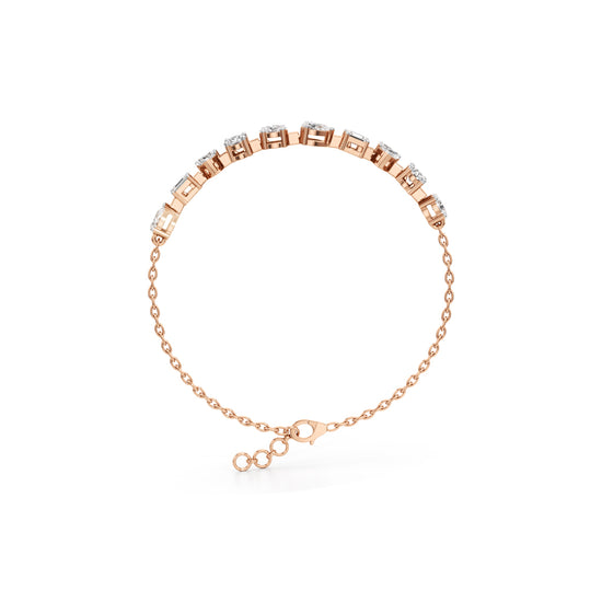 25Ct Round Shape Gold Chain Bracelets