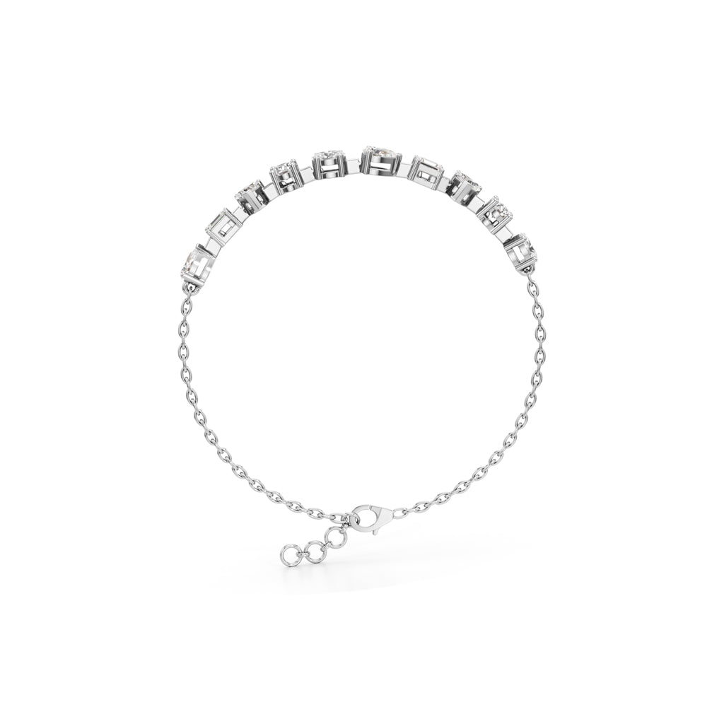 25Ct Round Shape Gold Chain Bracelets