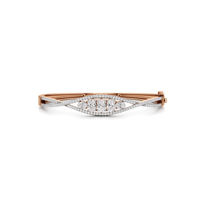 Nessa 225Ct CrissCross Oval Cut Kada Bracelet