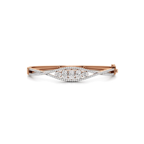 Nessa 225Ct CrissCross Oval Cut Kada Bracelet