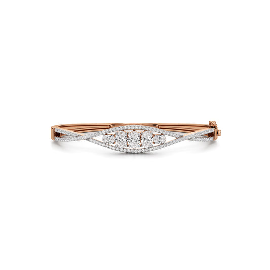 Nessa 225Ct CrissCross Oval Cut Kada Bracelet