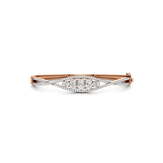 Nessa 225Ct CrissCross Oval Cut Kada Bracelet