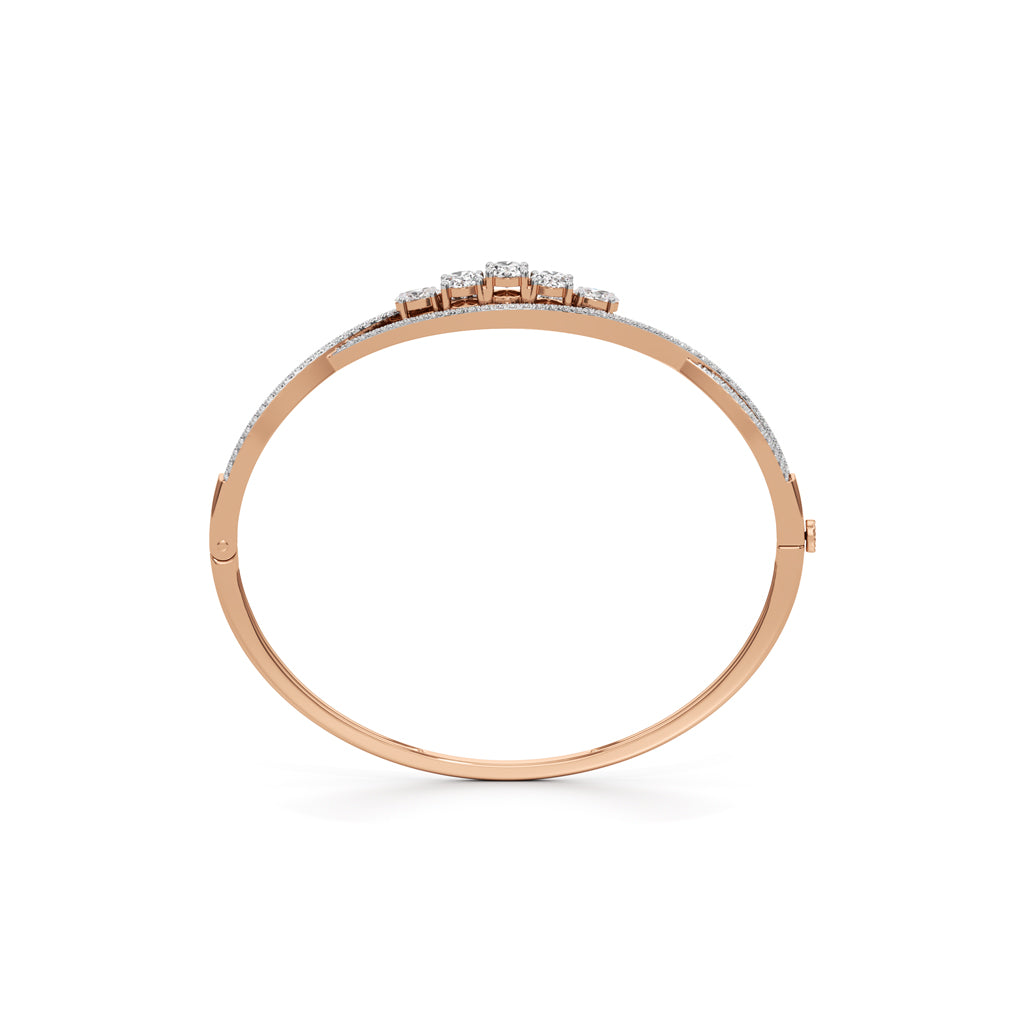 Nessa 225Ct CrissCross Oval Cut Kada Bracelet