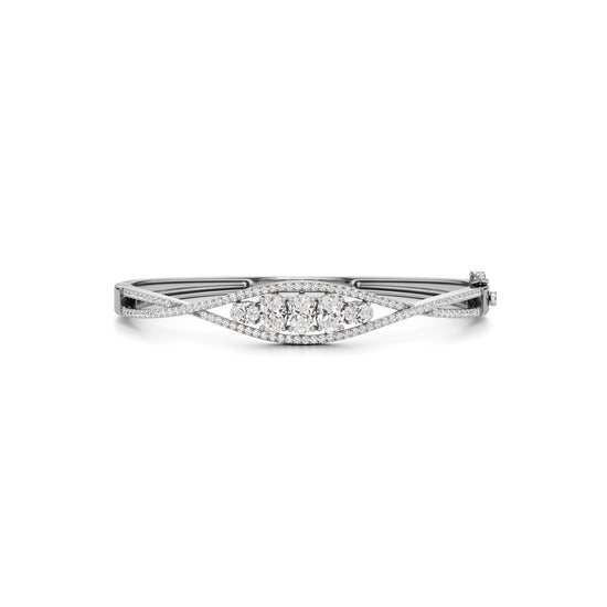 Nessa 225Ct CrissCross Oval Cut Kada Bracelet