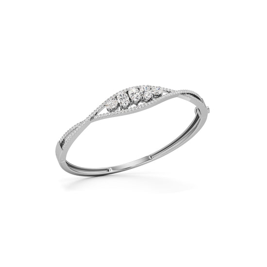 Nessa 225Ct CrissCross Oval Cut Kada Bracelet