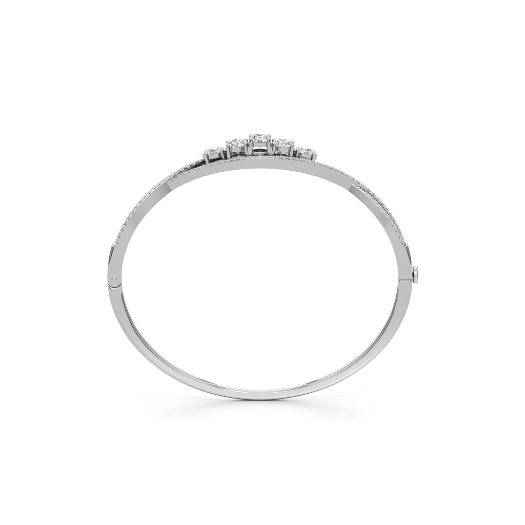 Nessa 225Ct CrissCross Oval Cut Kada Bracelet