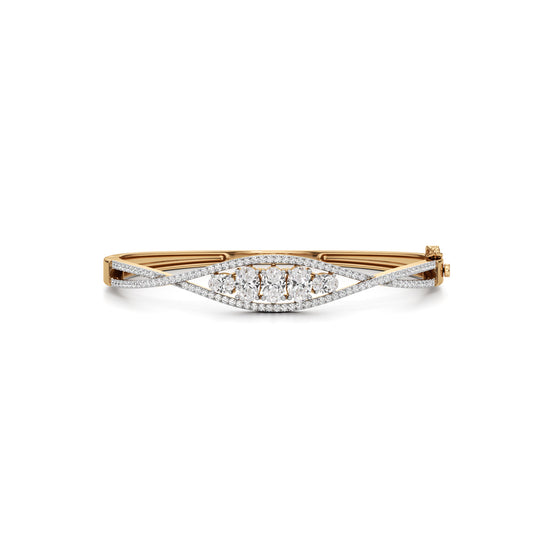 Nessa 225Ct CrissCross Oval Cut Kada Bracelet