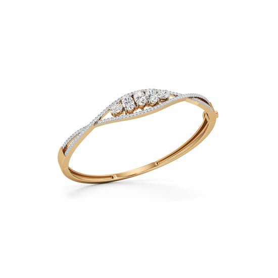 Nessa 225Ct CrissCross Oval Cut Kada Bracelet