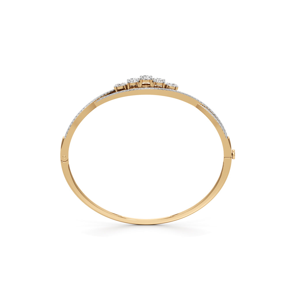 Nessa 225Ct CrissCross Oval Cut Kada Bracelet