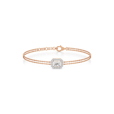 Emerald Cut Lab Grown Diamond Chain Bracelet