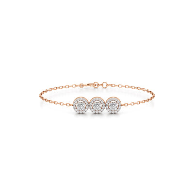 Evelia Double Round Cut Link Chain Bracelet