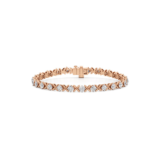 Celia 5Ct Floral Round Cut Fancy Bracelet