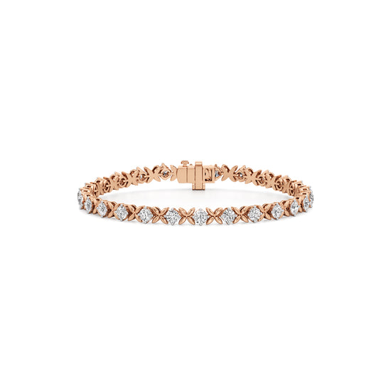 Celia 5Ct Floral Round Cut Fancy Bracelet