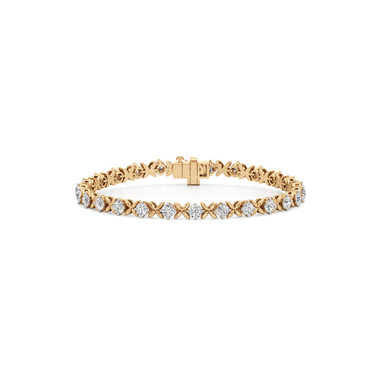 Celia 5Ct Floral Round Cut Fancy Bracelet