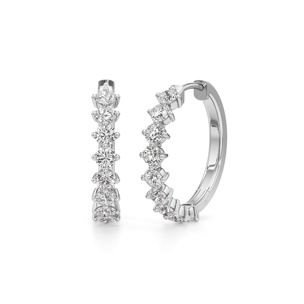 250Ct Round Shape Hoops