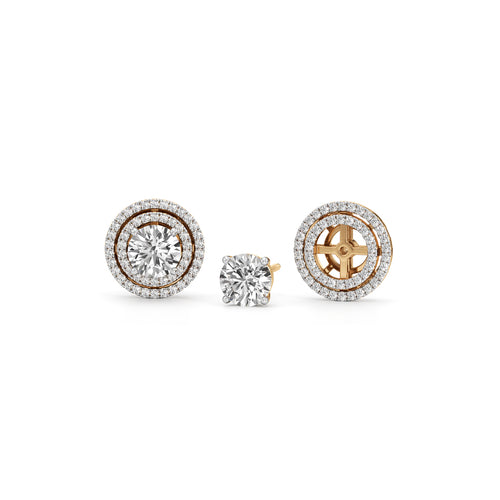 250Ct Round Shape Halo Studs