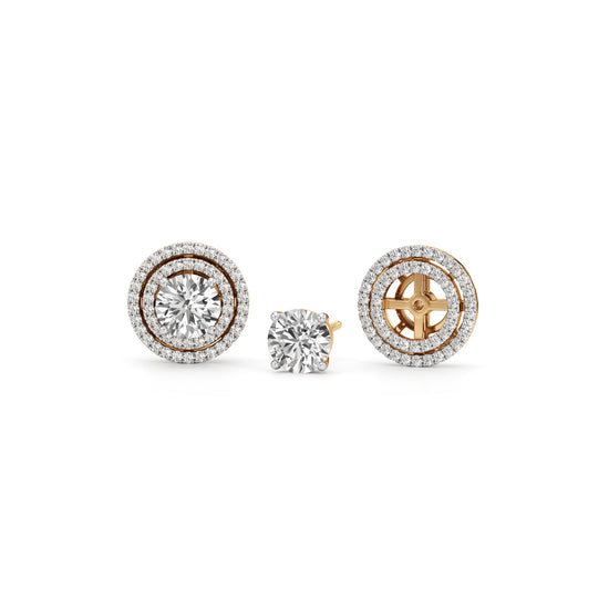 250Ct Round Shape Halo Studs