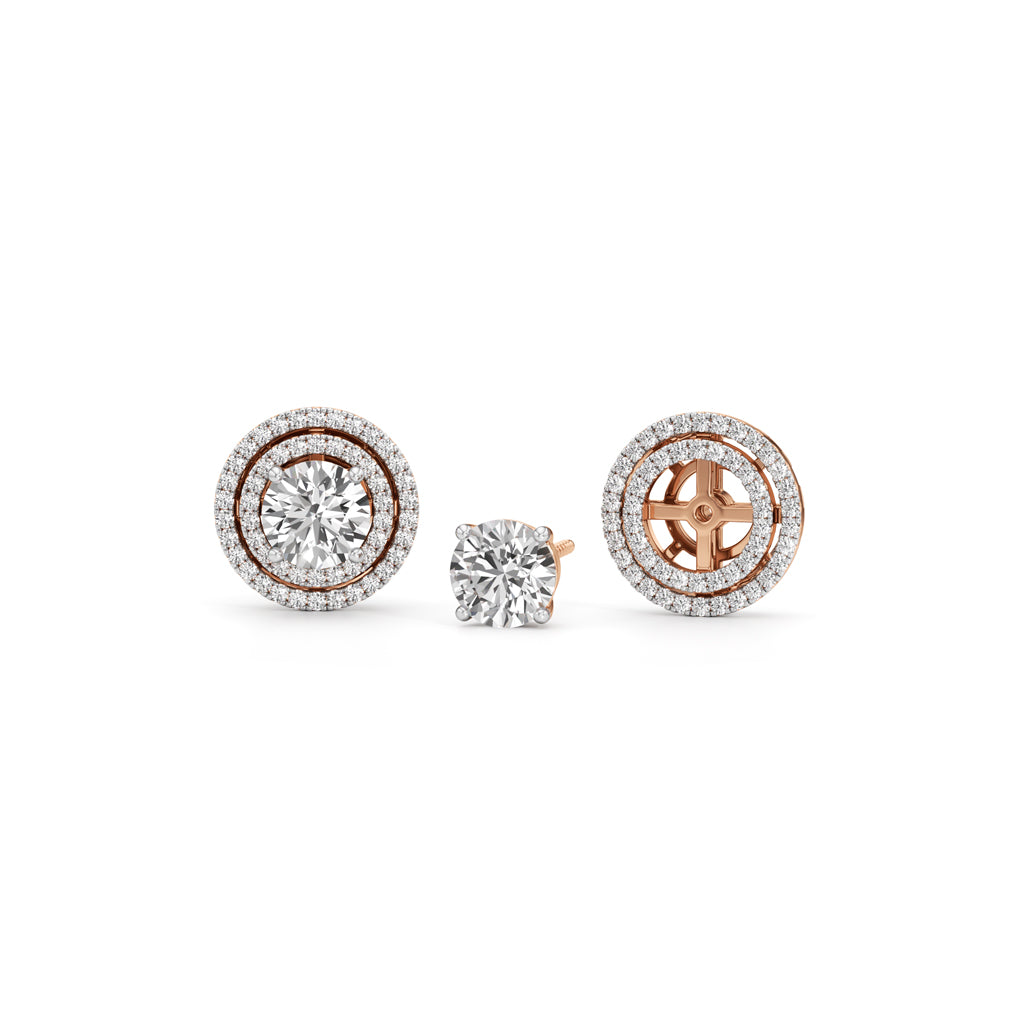 250Ct Round Shape Halo Studs