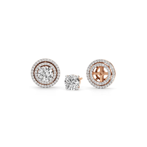 250Ct Round Shape Halo Studs