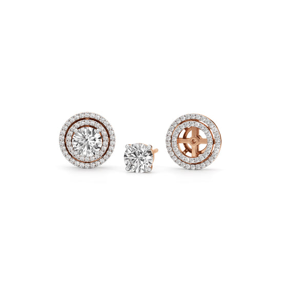 250Ct Round Shape Halo Studs