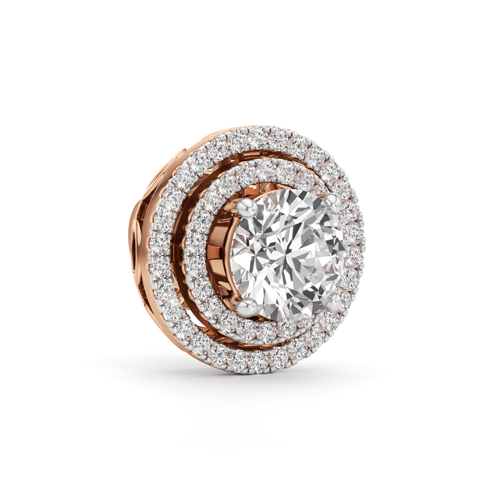 250Ct Round Shape Halo Studs