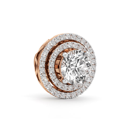 250Ct Round Shape Halo Studs