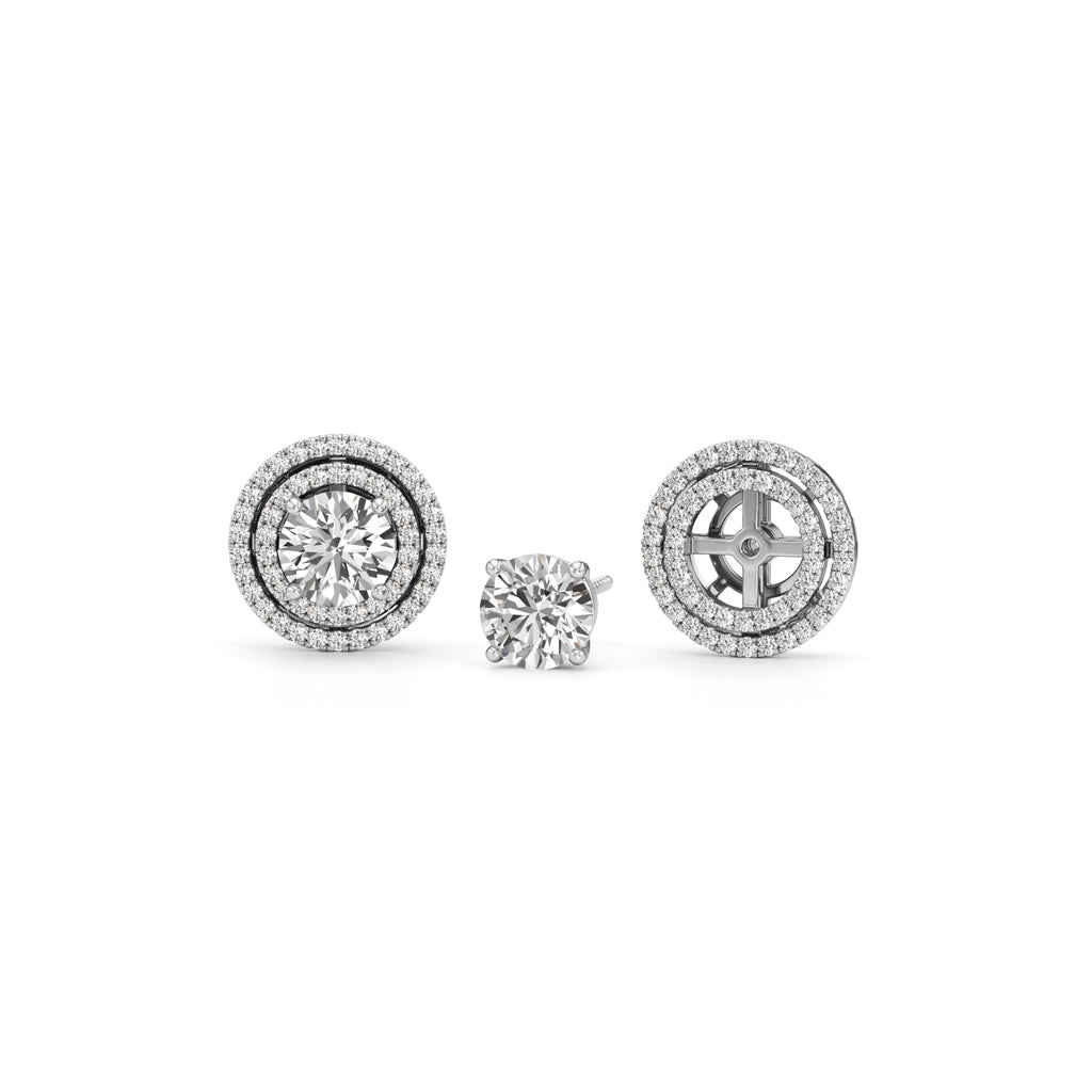 250Ct Round Shape Halo Studs