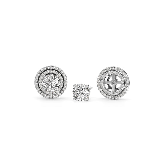 250Ct Round Shape Halo Studs