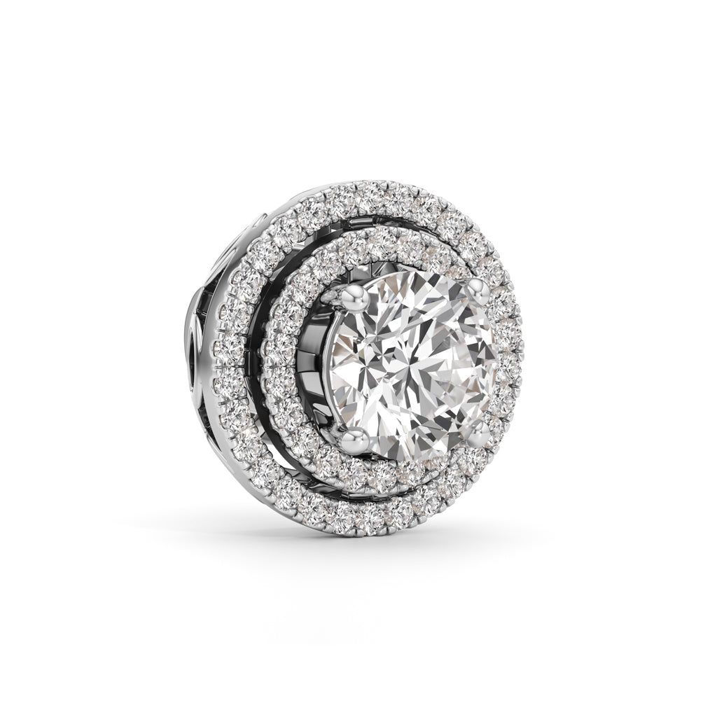 250Ct Round Shape Halo Studs