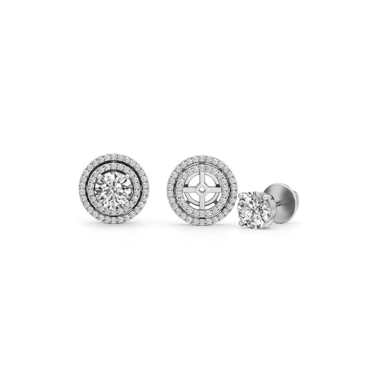 250Ct Round Shape Halo Studs
