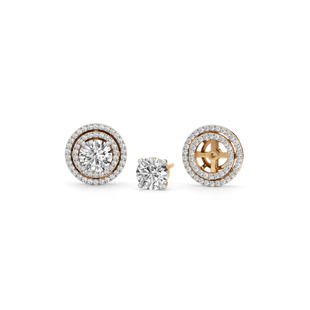 250Ct Round Shape Halo Studs