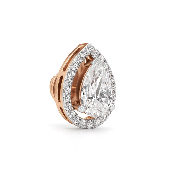 175Ct Pear Shape Halo Studs Earrings