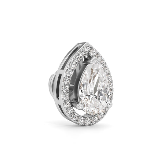 175Ct Pear Shape Halo Studs Earrings