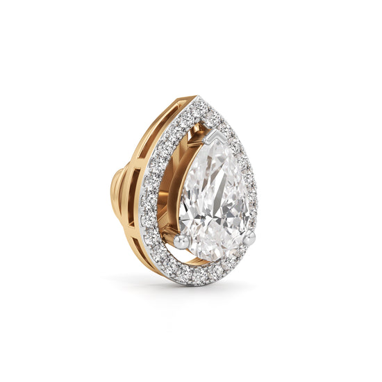 175Ct Pear Shape Halo Studs Earrings
