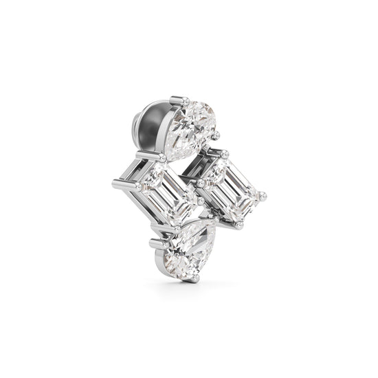 2Ct Emerald Shape Fancy Studs Earrings