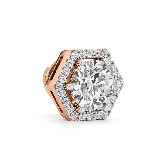 225Ct Round Shape Halo Studs Earrings