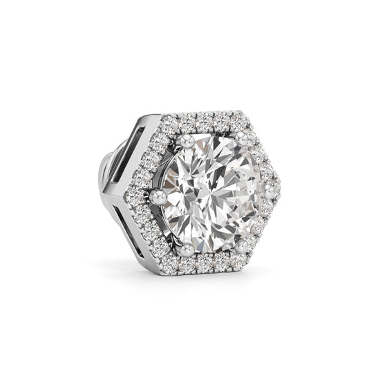 225Ct Round Shape Halo Studs Earrings