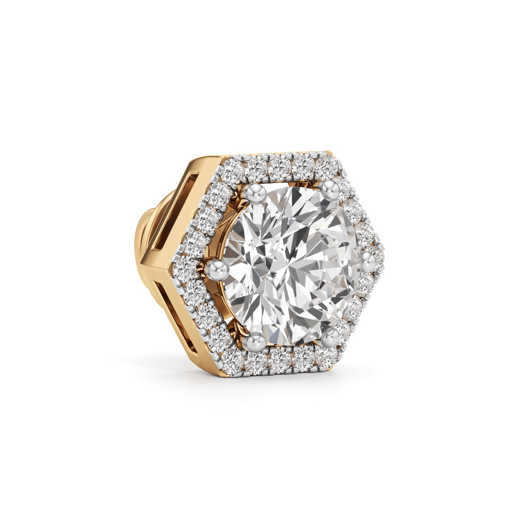 225Ct Round Shape Halo Studs Earrings