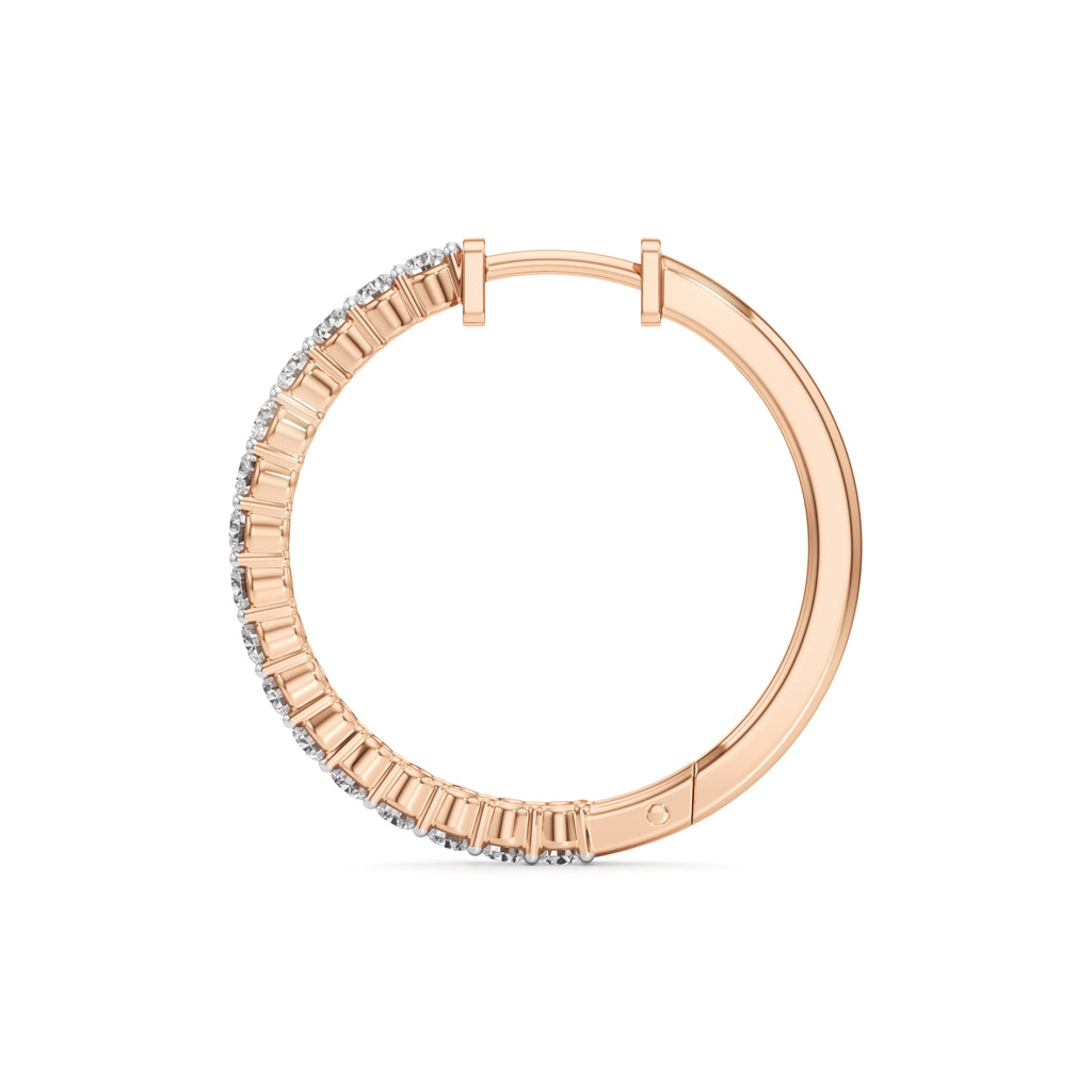 125Ct Round Shape Hoops Earrings