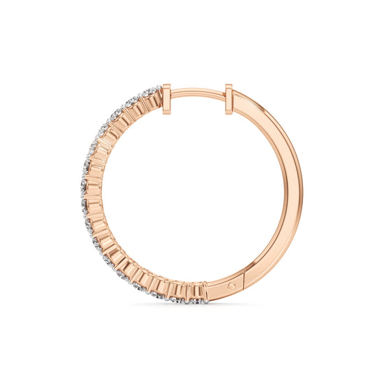 125Ct Round Shape Hoops Earrings