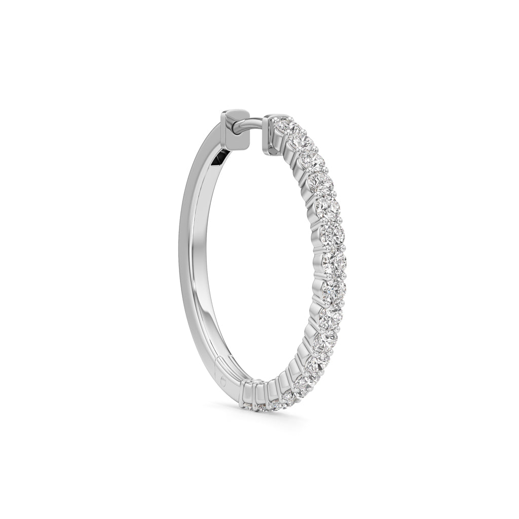 125Ct Round Shape Hoops Earrings