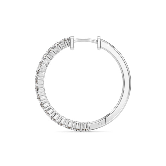 125Ct Round Shape Hoops Earrings
