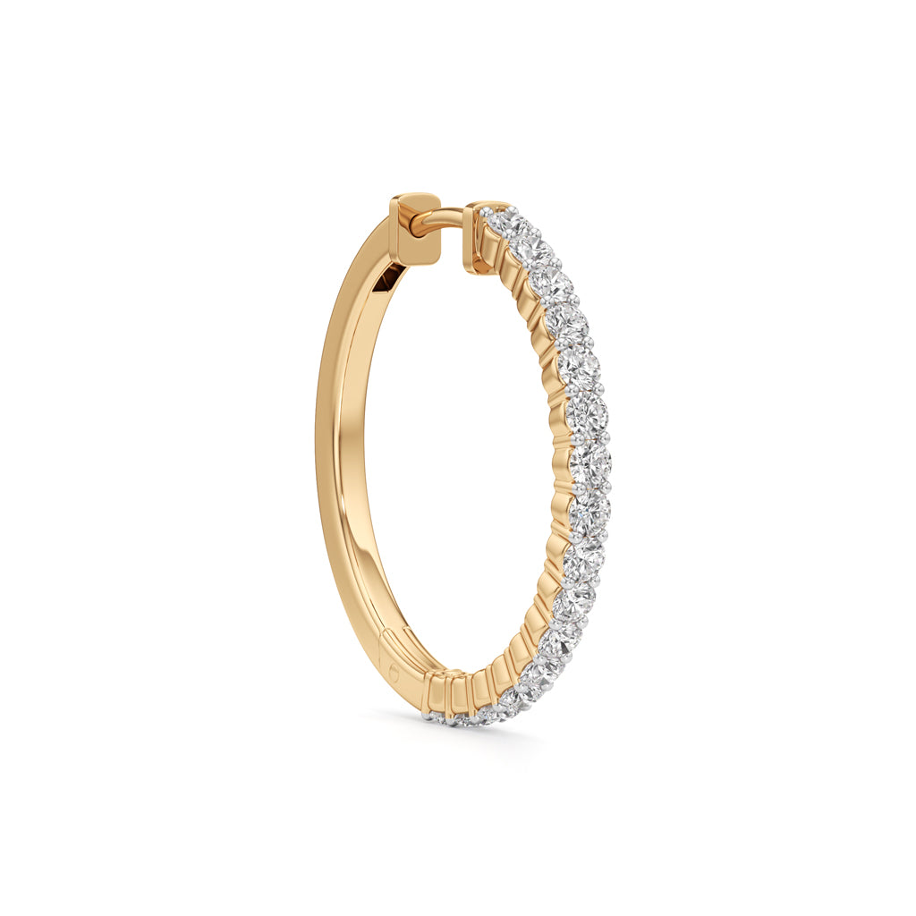 125Ct Round Shape Hoops Earrings