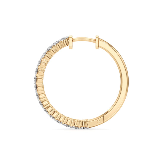 125Ct Round Shape Hoops Earrings