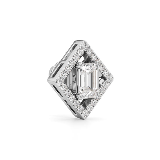 125Ct Emerald Shape Fancy Studs Earrings