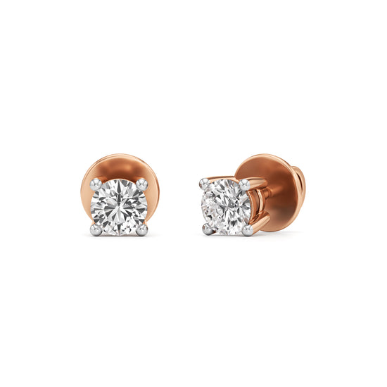 05Ct Round Shape Solitaire Studs Earrings