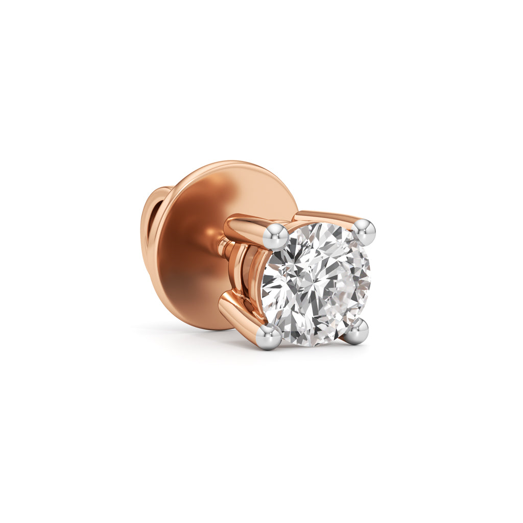 05Ct Round Shape Solitaire Studs Earrings