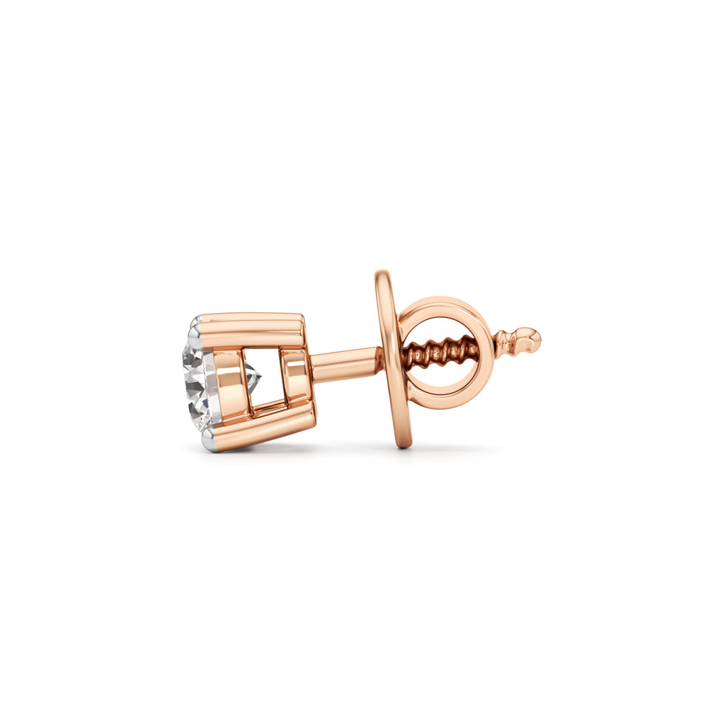 05Ct Round Shape Solitaire Studs Earrings