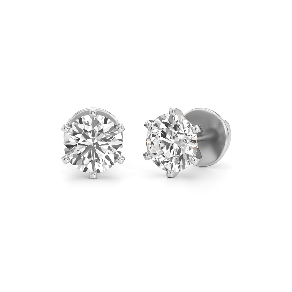 25Ct Round Shape Solitaire Studs Earrings