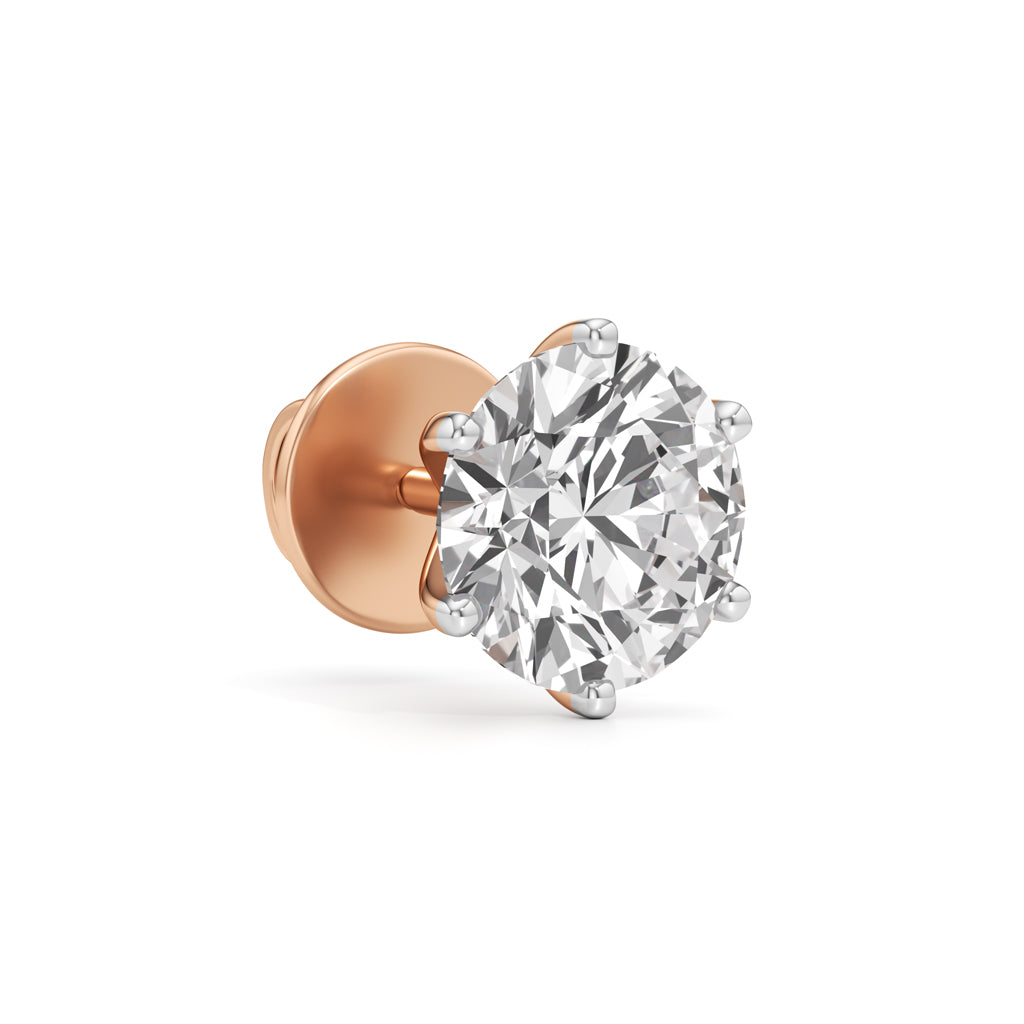225Ct Round Shape Solitaire Studs Earrings
